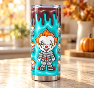 Sinister Clown on Turquoise — kitchen lifestyle mockup