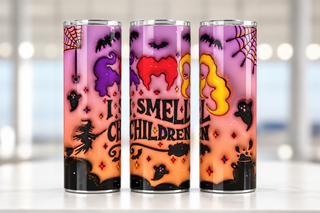 Three Witches — three views of one stainless steel tumbler