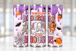 Theres Some Horrors in This House: ghosts and skeleton — three views of one stainless steel tumbler